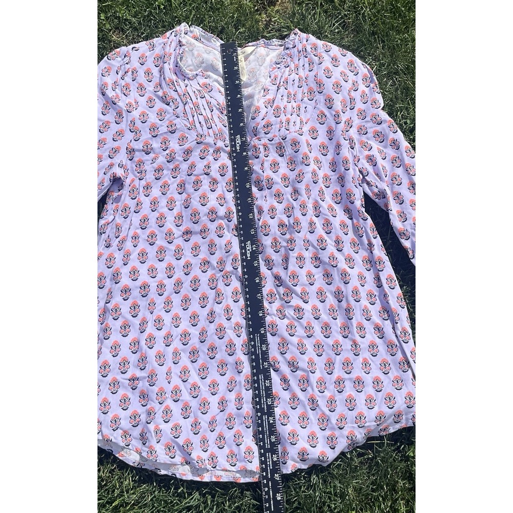 Matilda Jane Women's Size Medium Delicate Topiary Lavender Blouse floral preppy - Picture 4 of 5